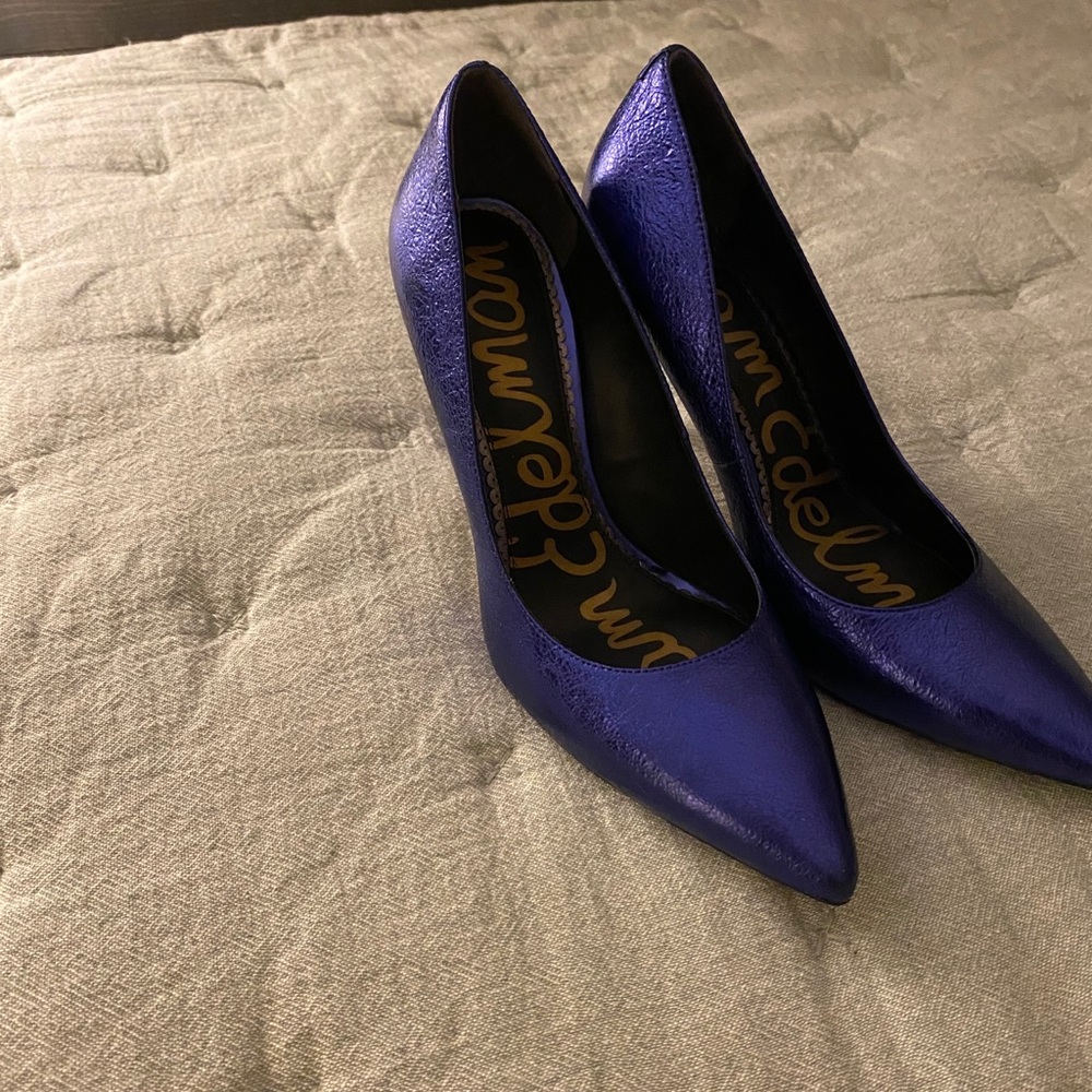 Sam Edelman metallic blue pumps